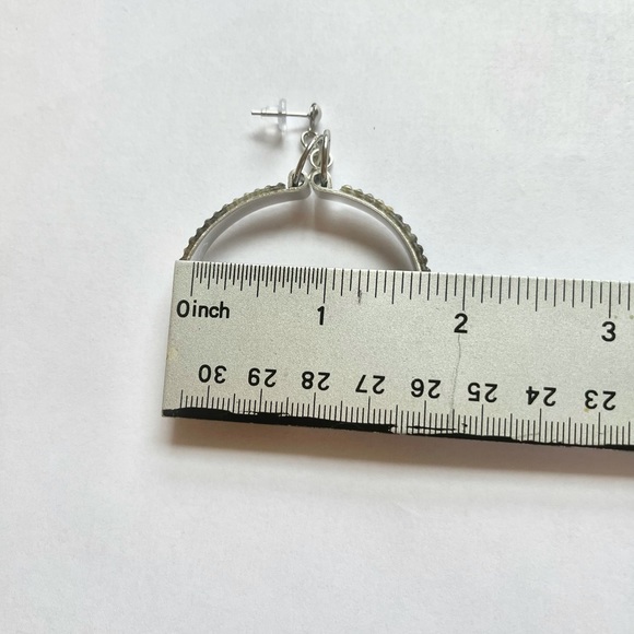 Rhinestone Hoop Earrings - Picture 8 of 12